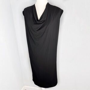 NWT Sonia Speciale Black Cowl Neck Sleeveless Dress 44 L